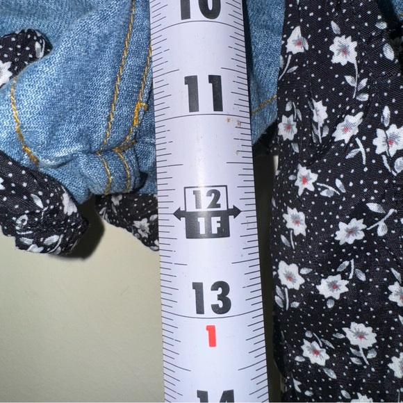 Women’s Vintage 90’s High Waisted Daisy Duke Denim Shorts Floral Detail Size 5/6 - Picture 15 of 16